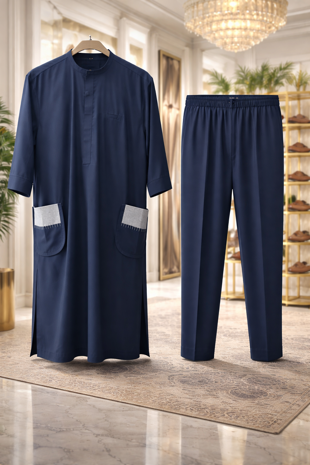 Elegant Blue Senator Wear | African Men's Senator's Outfit