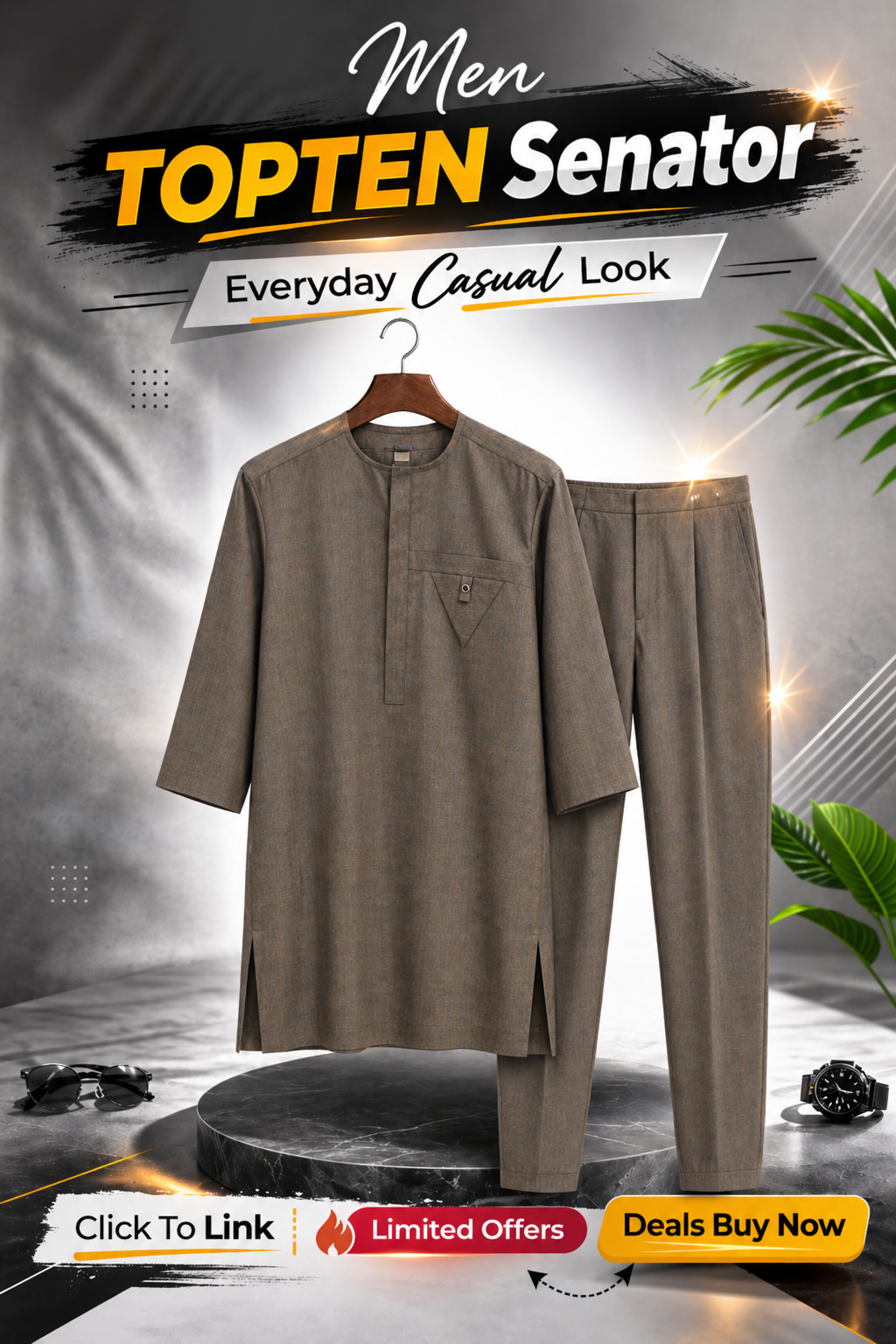 Traditional Nigerian Men's Outfit - Custom African Attire,(ID5)